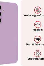 NoXx Hoes Geschikt voor Samsung A35 Hoesje Cover Siliconen Back Case Hoes Met 2x Screenprotector - Lila