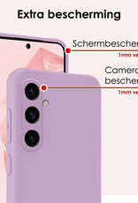 NoXx Hoes Geschikt voor Samsung A35 Hoesje Cover Siliconen Back Case Hoes Met 2x Screenprotector - Lila