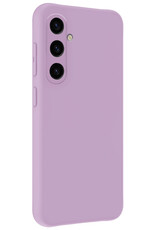 NoXx Hoes Geschikt voor Samsung A35 Hoesje Cover Siliconen Back Case Hoes Met 2x Screenprotector - Lila