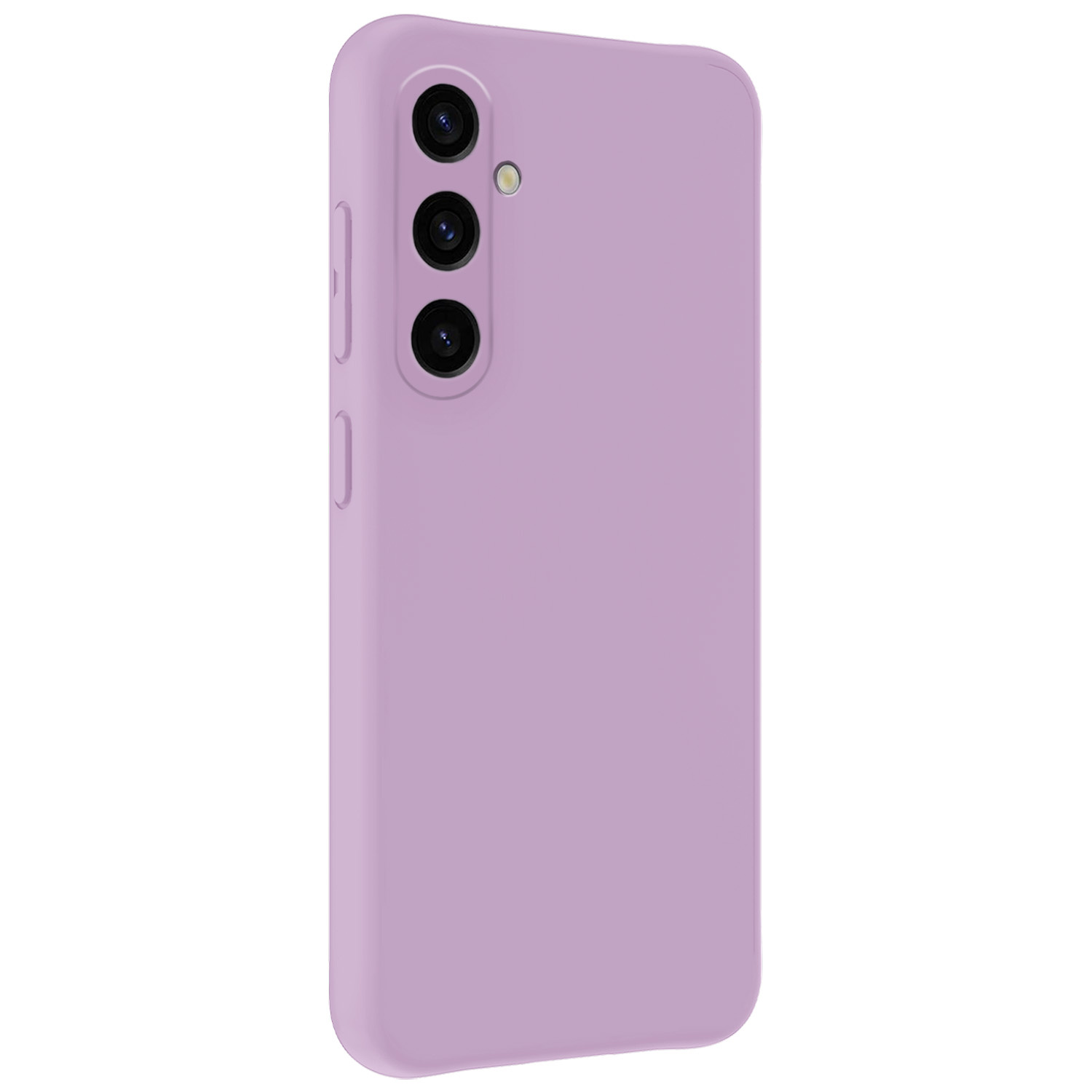 NoXx Hoes Geschikt voor Samsung A35 Hoesje Cover Siliconen Back Case Hoes Met 2x Screenprotector - Lila