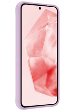 NoXx Hoes Geschikt voor Samsung A35 Hoesje Cover Siliconen Back Case Hoes Met 2x Screenprotector - Lila