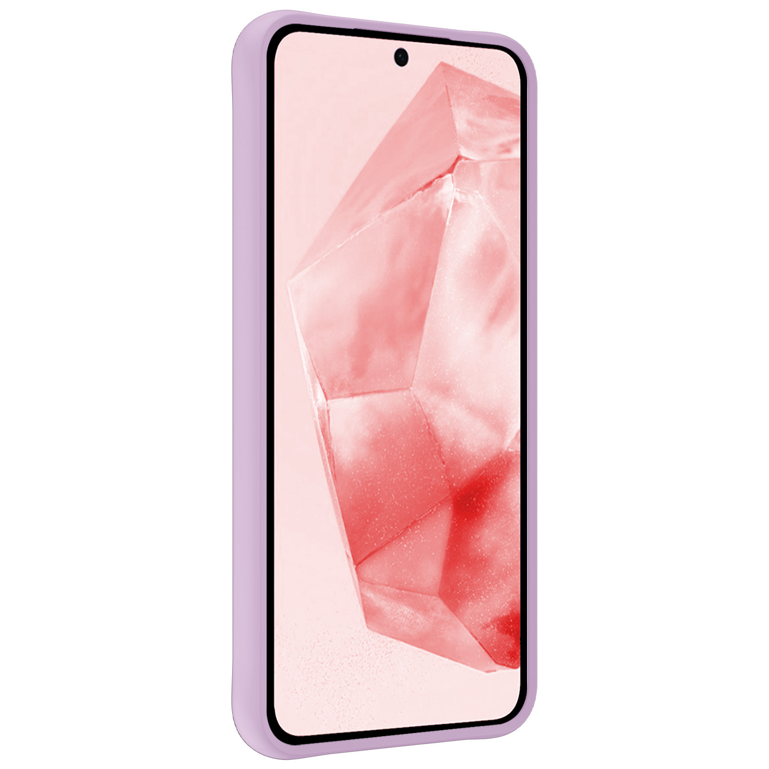 NoXx Hoes Geschikt voor Samsung A35 Hoesje Cover Siliconen Back Case Hoes Met 2x Screenprotector - Lila