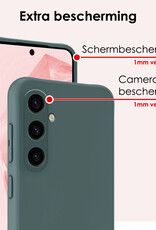 NoXx Hoes Geschikt voor Samsung A35 Hoesje Cover Siliconen Back Case Hoes Met 2x Screenprotector - Donkergroen