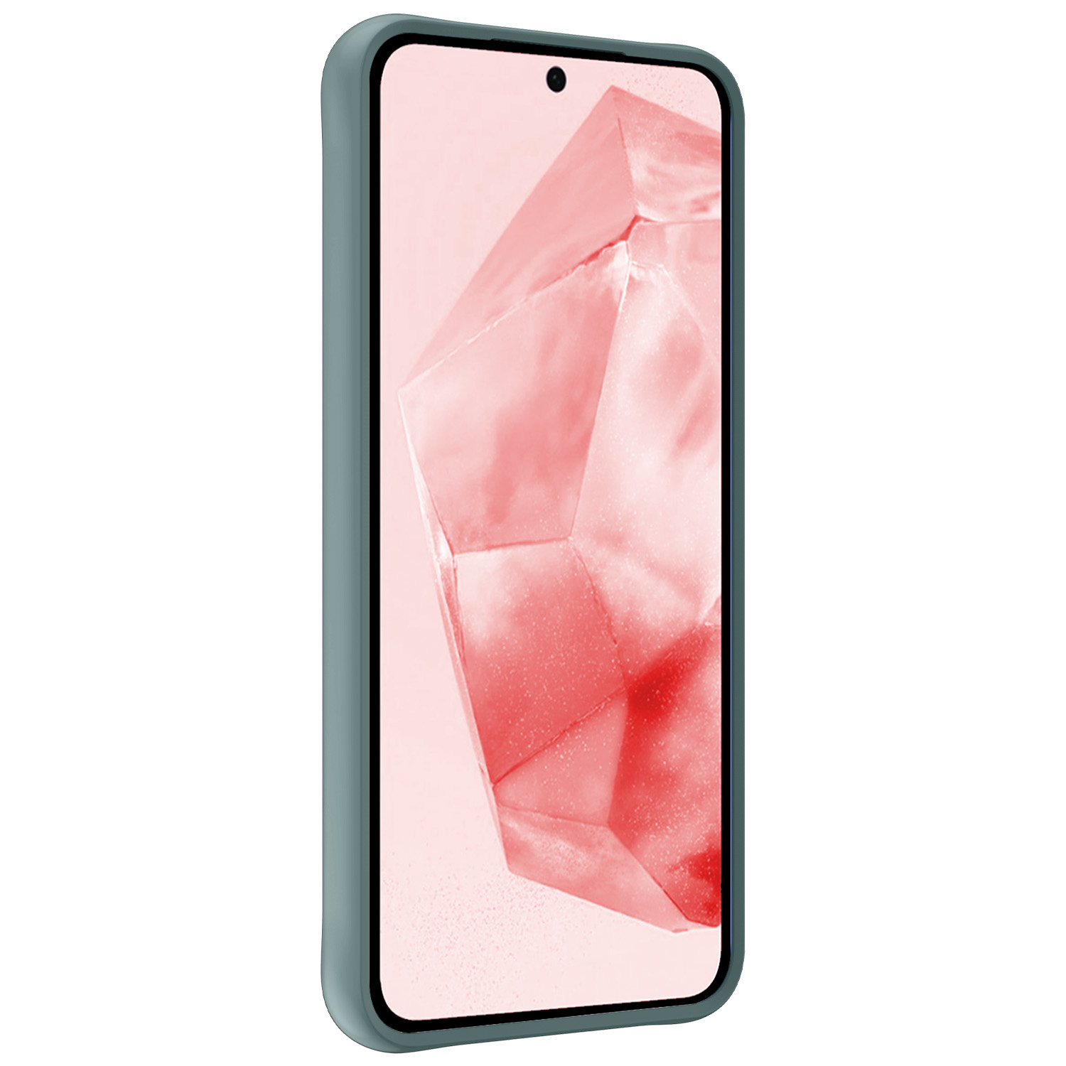 NoXx Hoes Geschikt voor Samsung A35 Hoesje Cover Siliconen Back Case Hoes Met 2x Screenprotector - Donkergroen