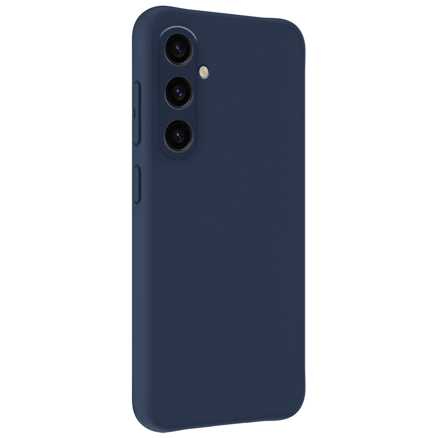 NoXx Hoes Geschikt voor Samsung A35 Hoesje Cover Siliconen Back Case Hoes Met 2x Screenprotector - Donkerblauw