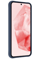 NoXx Hoes Geschikt voor Samsung A35 Hoesje Cover Siliconen Back Case Hoes Met 2x Screenprotector - Donkerblauw