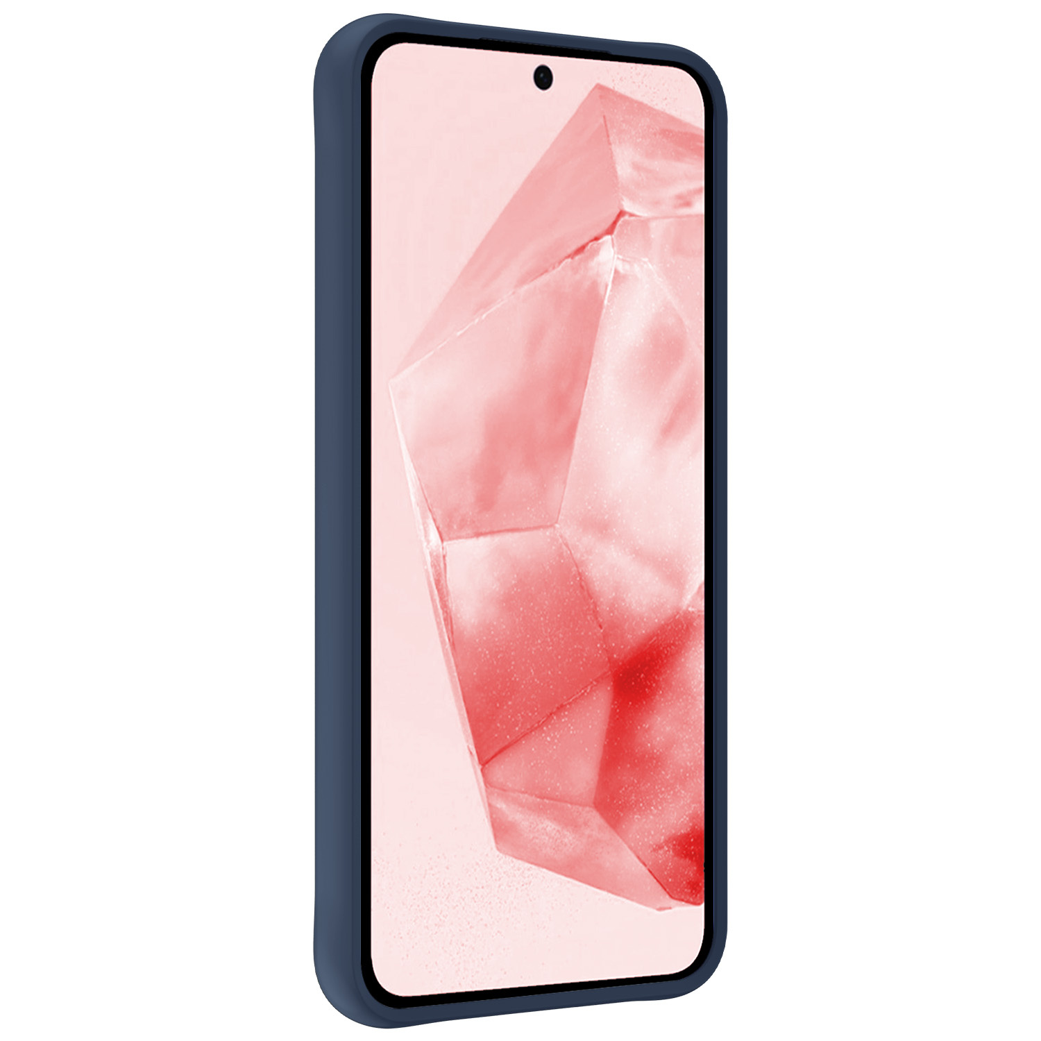 NoXx Hoes Geschikt voor Samsung A35 Hoesje Cover Siliconen Back Case Hoes Met 2x Screenprotector - Donkerblauw