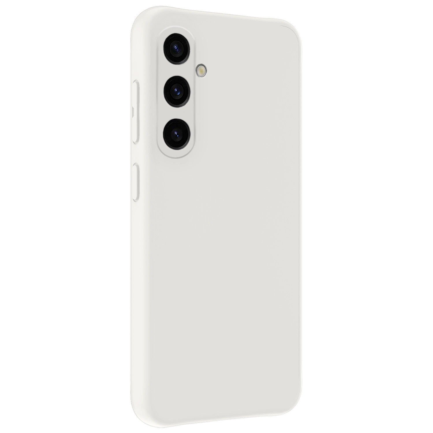 NoXx Hoes Geschikt voor Samsung A35 Hoesje Cover Siliconen Back Case Hoes Met Screenprotector - Wit