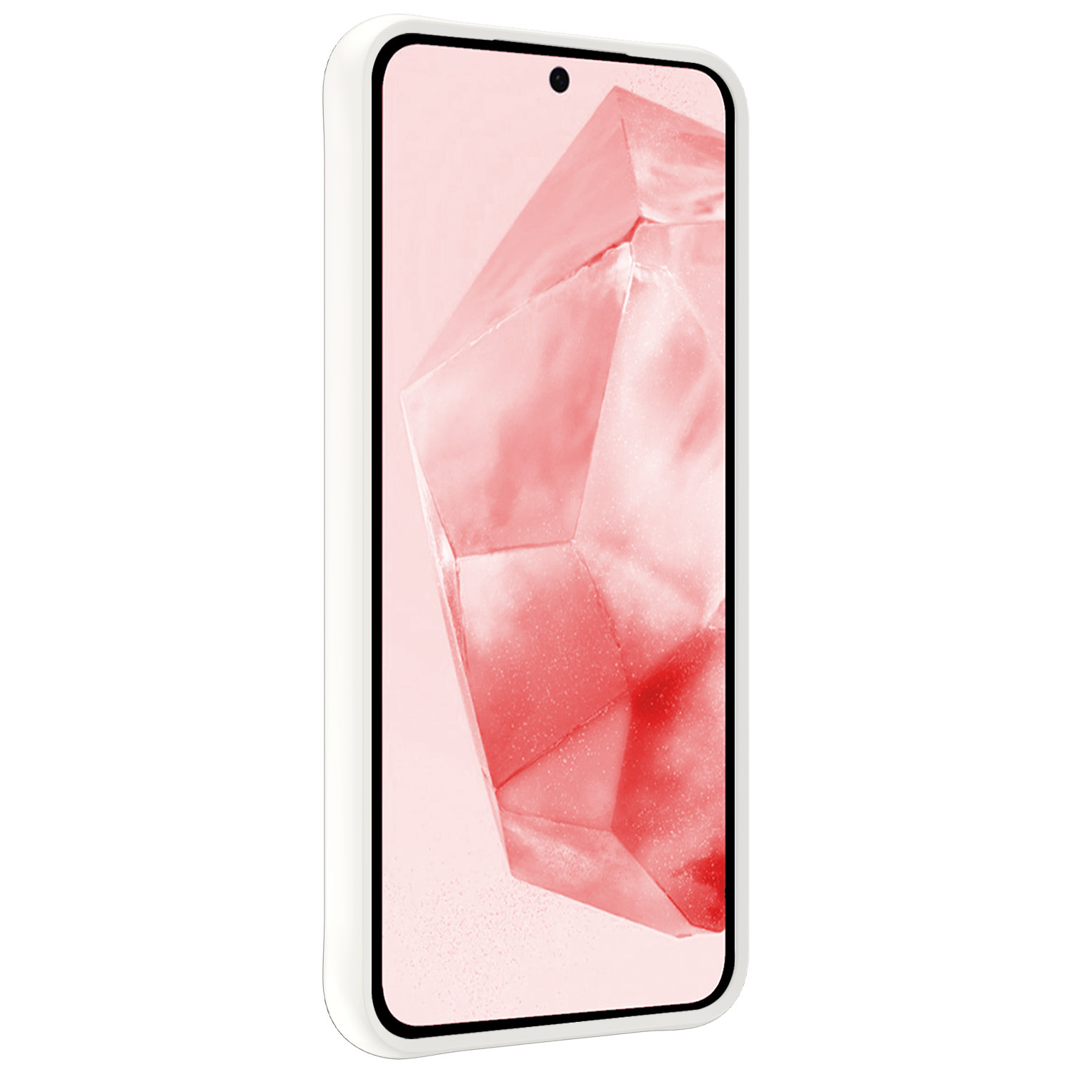 NoXx Hoes Geschikt voor Samsung A35 Hoesje Cover Siliconen Back Case Hoes Met Screenprotector - Wit
