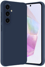 Nomfy Hoesje Geschikt voor Samsung A35 Hoesje Siliconen Cover Case - Hoes Geschikt voor Samsung Galaxy A35 5G Hoes Back Case - Donkerblauw
