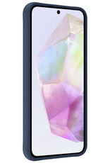 Nomfy Hoesje Geschikt voor Samsung A35 Hoesje Siliconen Cover Case - Hoes Geschikt voor Samsung Galaxy A35 5G Hoes Back Case - Donkerblauw