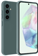 BASEY. Hoes Geschikt voor Samsung A35 Hoesje Siliconen Back Cover Case - Hoesje Geschikt voor Samsung Galaxy A35 5G Hoes Cover Hoesje - Donkergroen