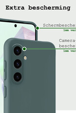 BASEY. Hoes Geschikt voor Samsung A35 Hoesje Siliconen Back Cover Case - Hoesje Geschikt voor Samsung Galaxy A35 5G Hoes Cover Hoesje - Donkergroen