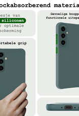 BASEY. Hoes Geschikt voor Samsung A35 Hoesje Siliconen Back Cover Case - Hoesje Geschikt voor Samsung Galaxy A35 5G Hoes Cover Hoesje - Donkergroen