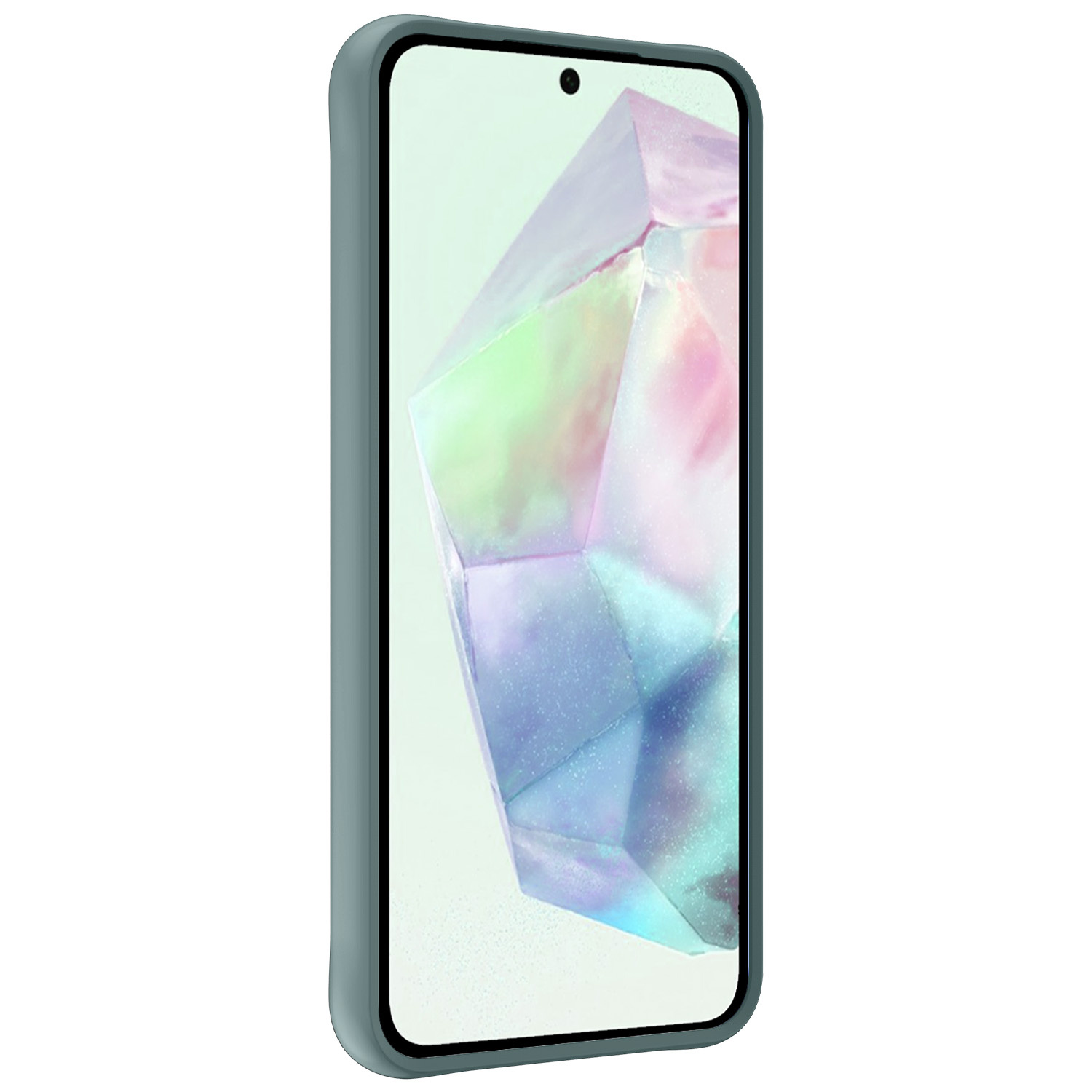 BASEY. Hoes Geschikt voor Samsung A35 Hoesje Siliconen Back Cover Case - Hoesje Geschikt voor Samsung Galaxy A35 5G Hoes Cover Hoesje - Donkergroen