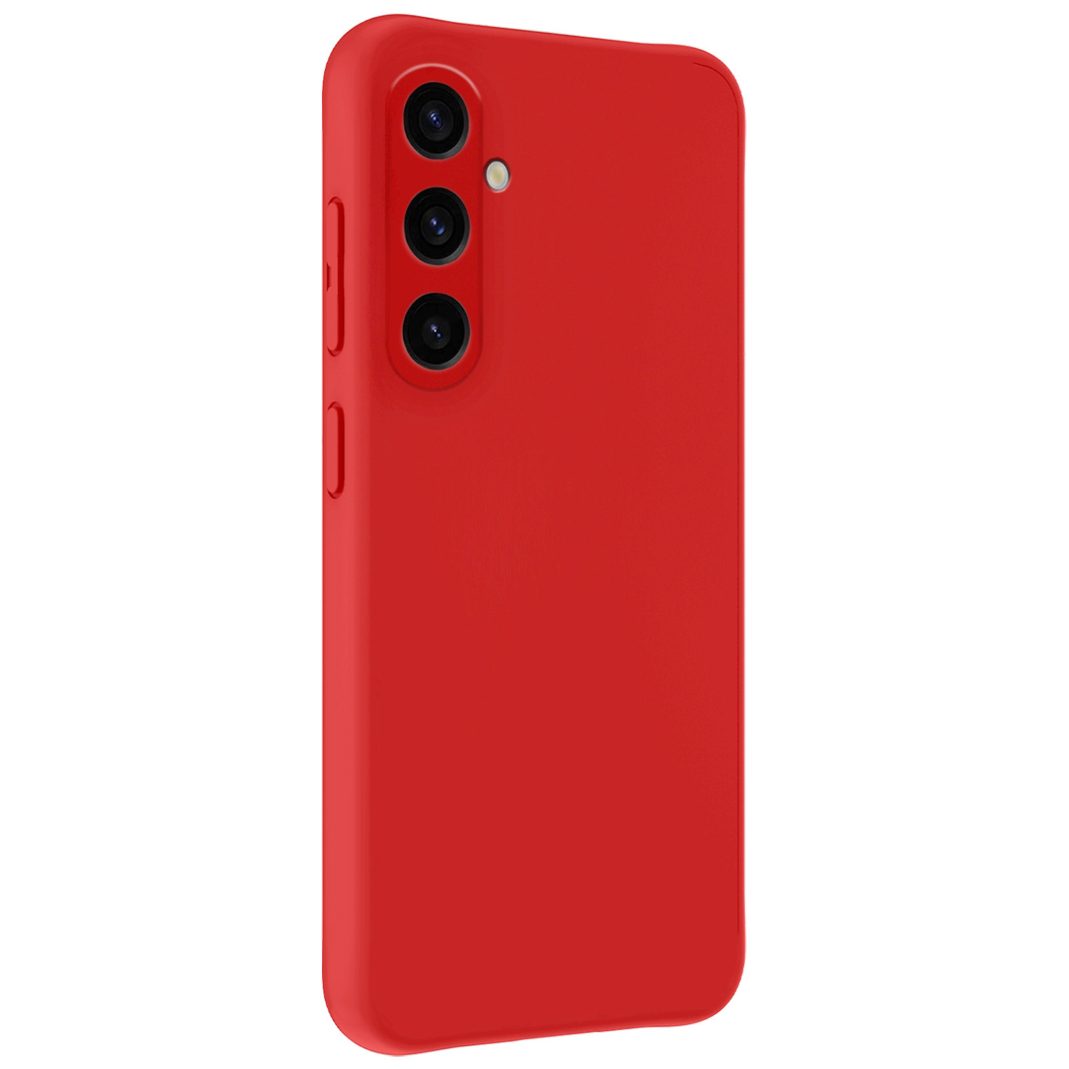 NoXx Hoes Geschikt voor Samsung A35 Hoesje Cover Siliconen Back Case Hoes Met Screenprotector - Rood