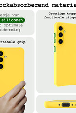 BASEY. Hoes Geschikt voor Samsung A35 Hoesje Siliconen Back Cover Case - Hoesje Geschikt voor Samsung Galaxy A35 5G Hoes Cover Hoesje - Geel