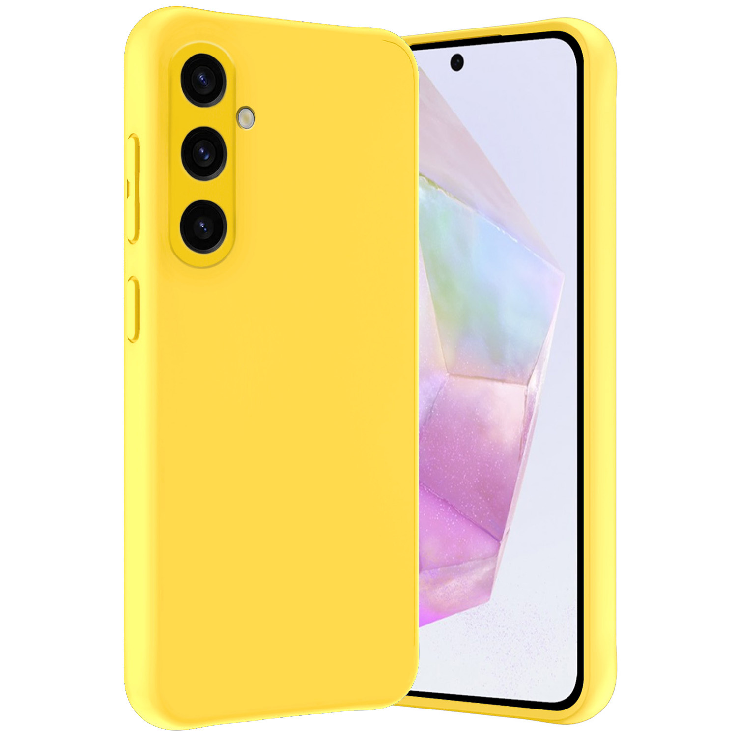 Nomfy Hoesje Geschikt voor Samsung A35 Hoesje Siliconen Cover Case - Hoes Geschikt voor Samsung Galaxy A35 5G Hoes Back Case - Geel