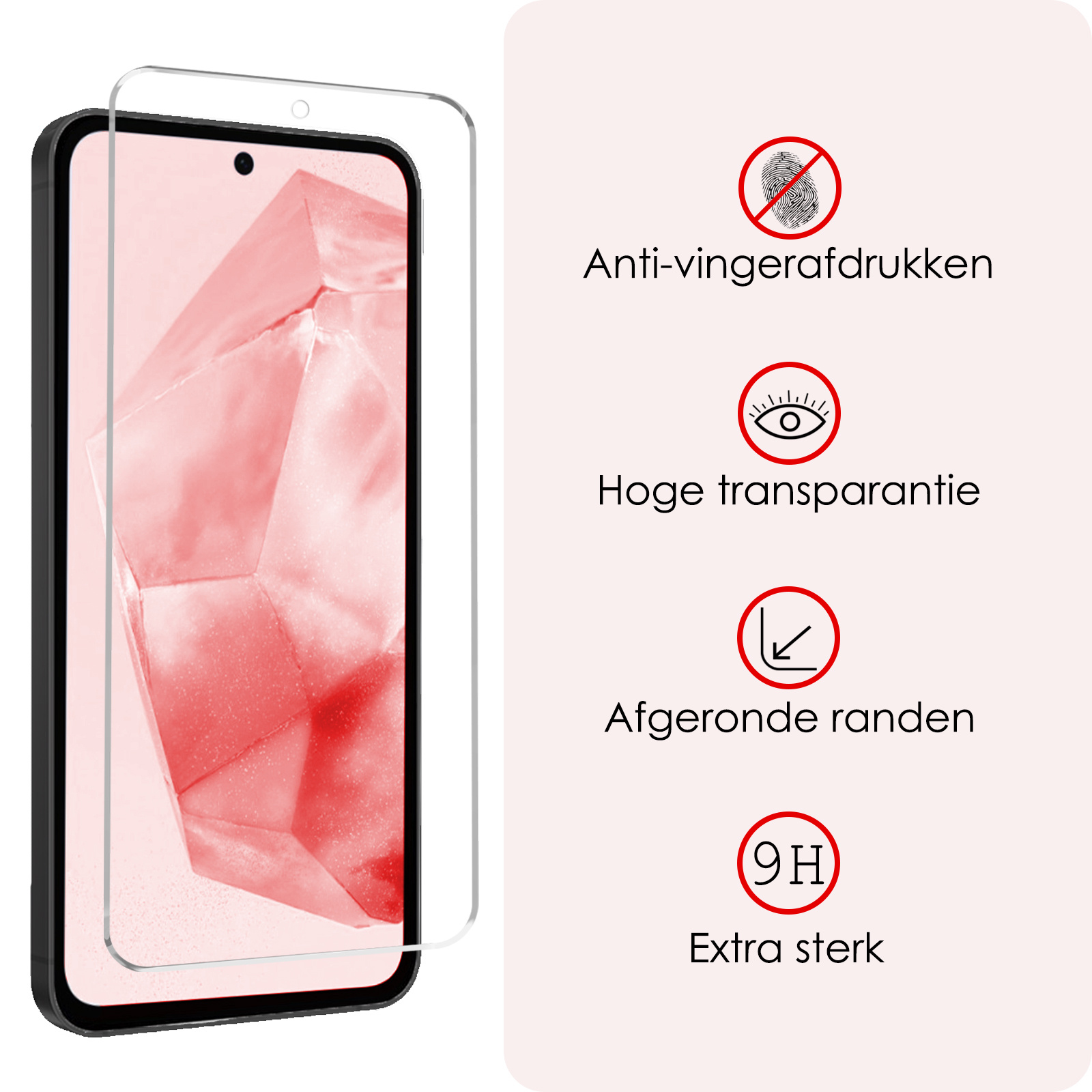 NoXx Hoes Geschikt voor Samsung A35 Hoesje Cover Siliconen Back Case Hoes Met Screenprotector - Rood