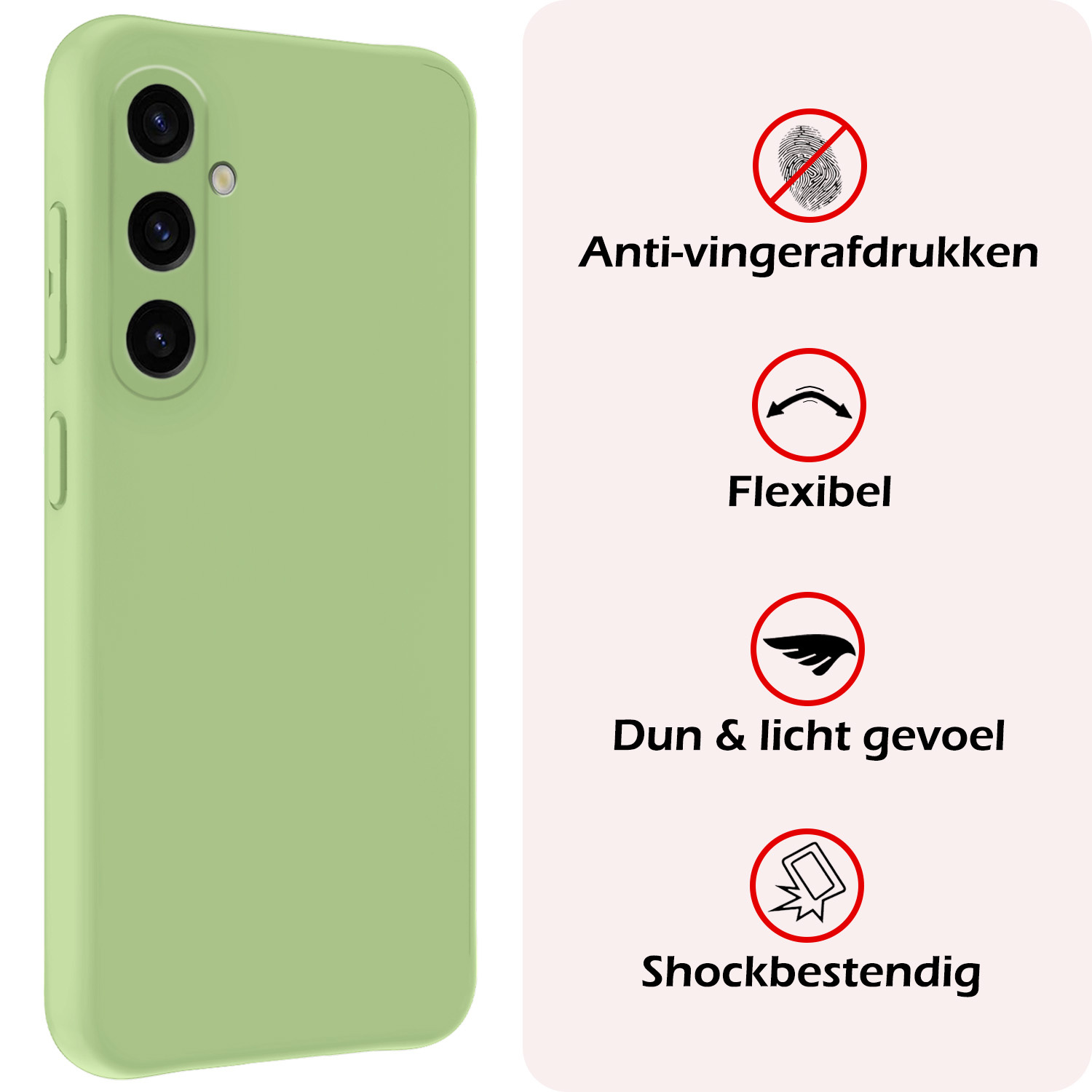 NoXx Hoes Geschikt voor Samsung A35 Hoesje Cover Siliconen Back Case Hoes Met Screenprotector - Groen