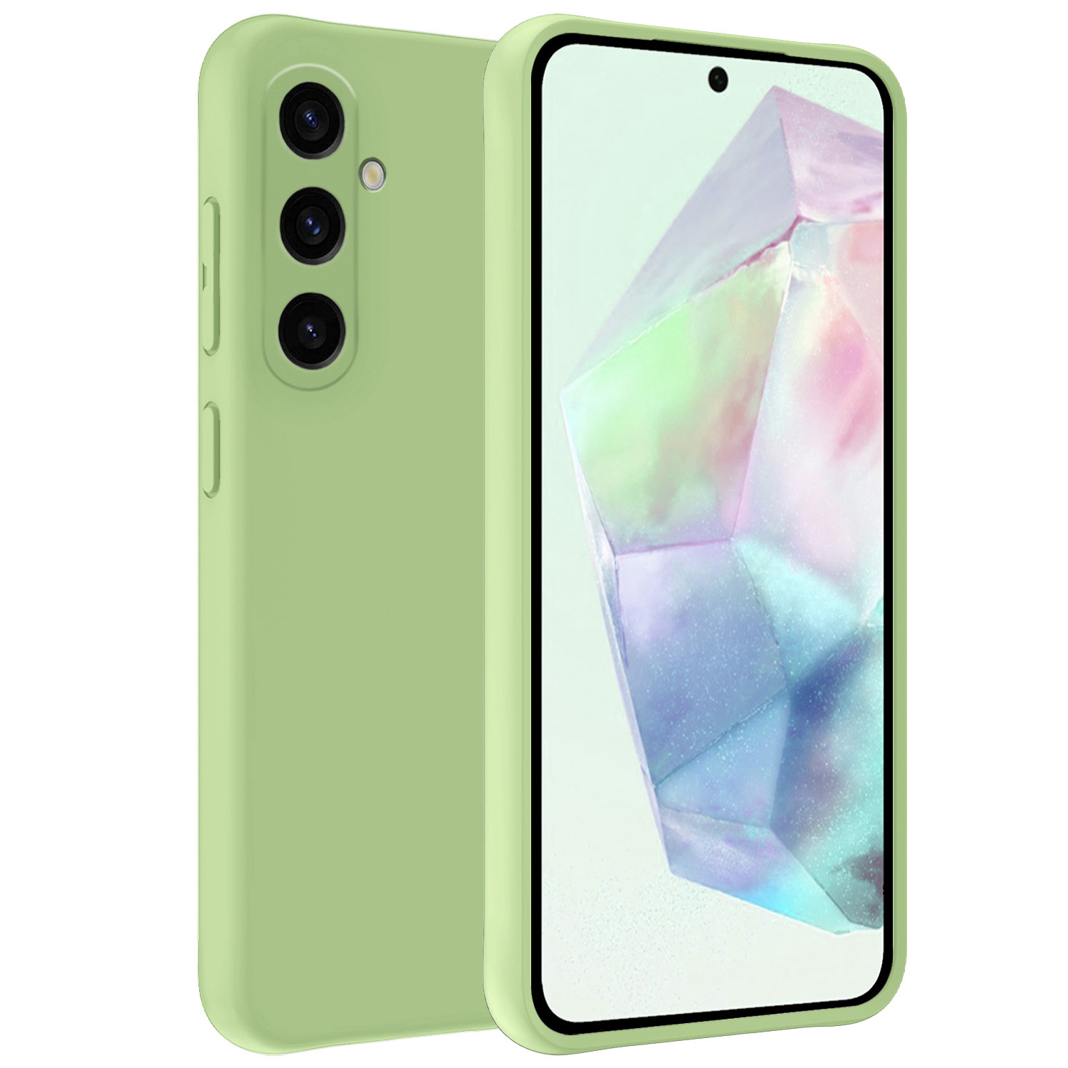 BASEY. Hoes Geschikt voor Samsung A35 Hoesje Siliconen Back Cover Case - Hoesje Geschikt voor Samsung Galaxy A35 5G Hoes Cover Hoesje - Groen