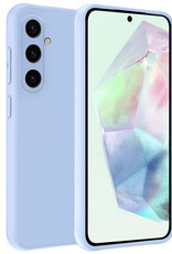 BASEY. Hoes Geschikt voor Samsung A35 Hoesje Siliconen Back Cover Case - Hoesje Geschikt voor Samsung Galaxy A35 5G Hoes Cover Hoesje - Lichtblauw