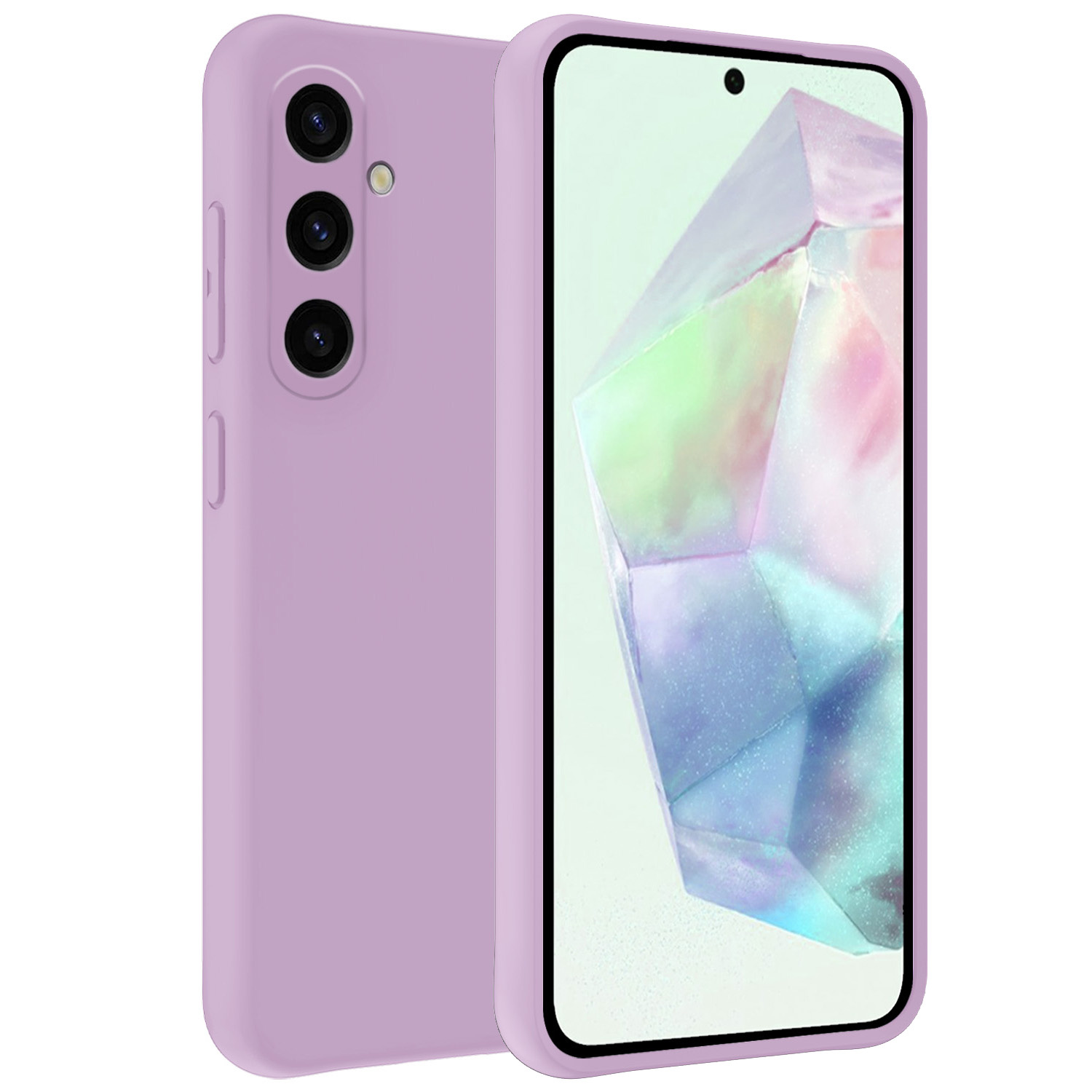 BASEY. Hoes Geschikt voor Samsung A35 Hoesje Siliconen Back Cover Case - Hoesje Geschikt voor Samsung Galaxy A35 5G Hoes Cover Hoesje - Lila