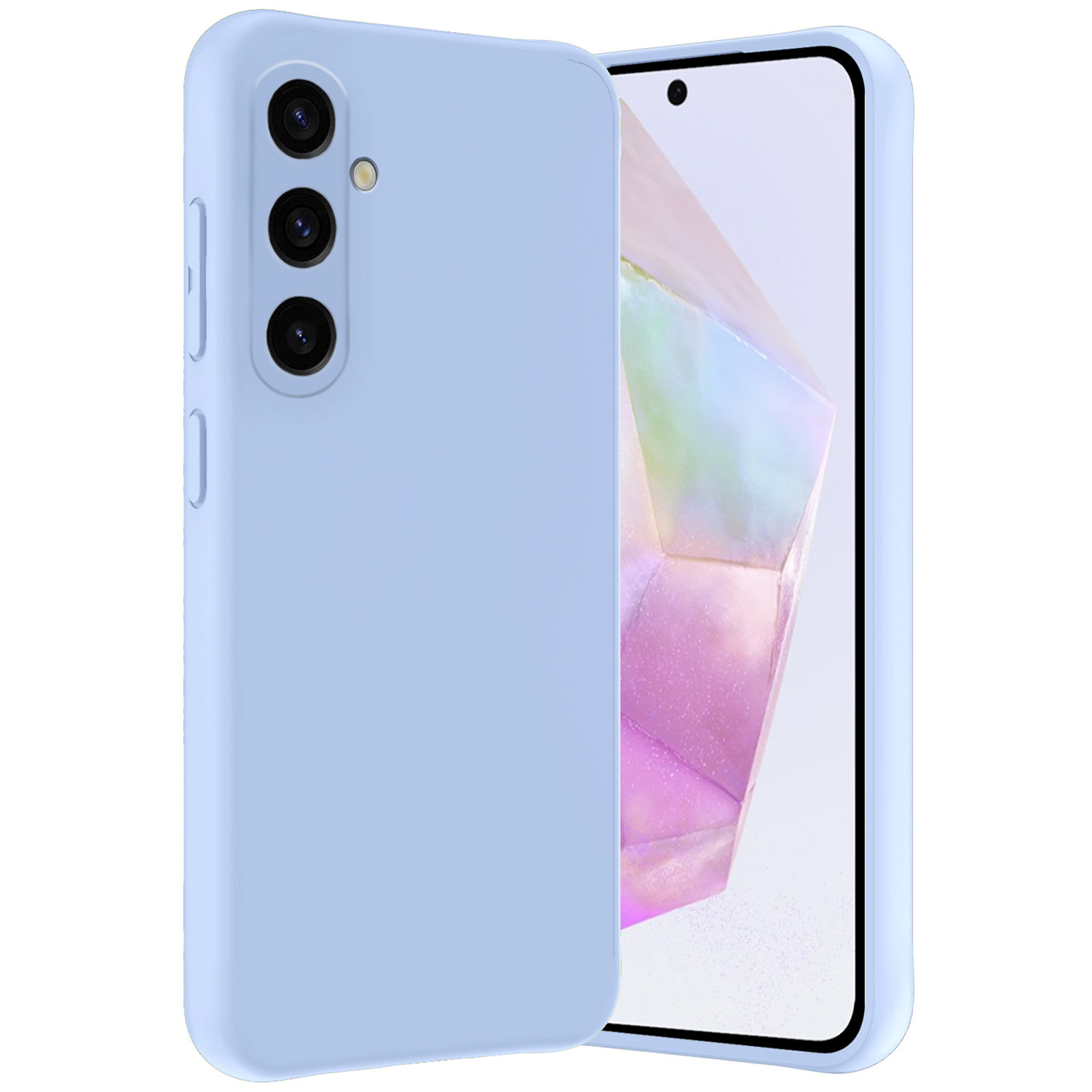 Nomfy Hoesje Geschikt voor Samsung A35 Hoesje Siliconen Cover Case - Hoes Geschikt voor Samsung Galaxy A35 5G Hoes Back Case - Lichtblauw