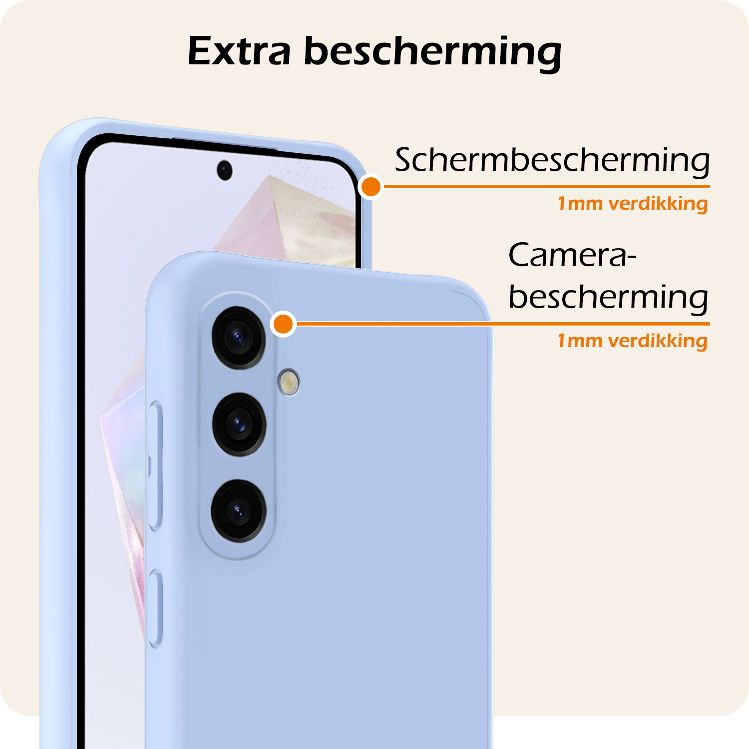 Nomfy Hoesje Geschikt voor Samsung A35 Hoesje Siliconen Cover Case - Hoes Geschikt voor Samsung Galaxy A35 5G Hoes Back Case - Lichtblauw