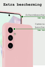 BASEY. Hoes Geschikt voor Samsung A35 Hoesje Siliconen Back Cover Case - Hoesje Geschikt voor Samsung Galaxy A35 5G Hoes Cover Hoesje - Lichtroze