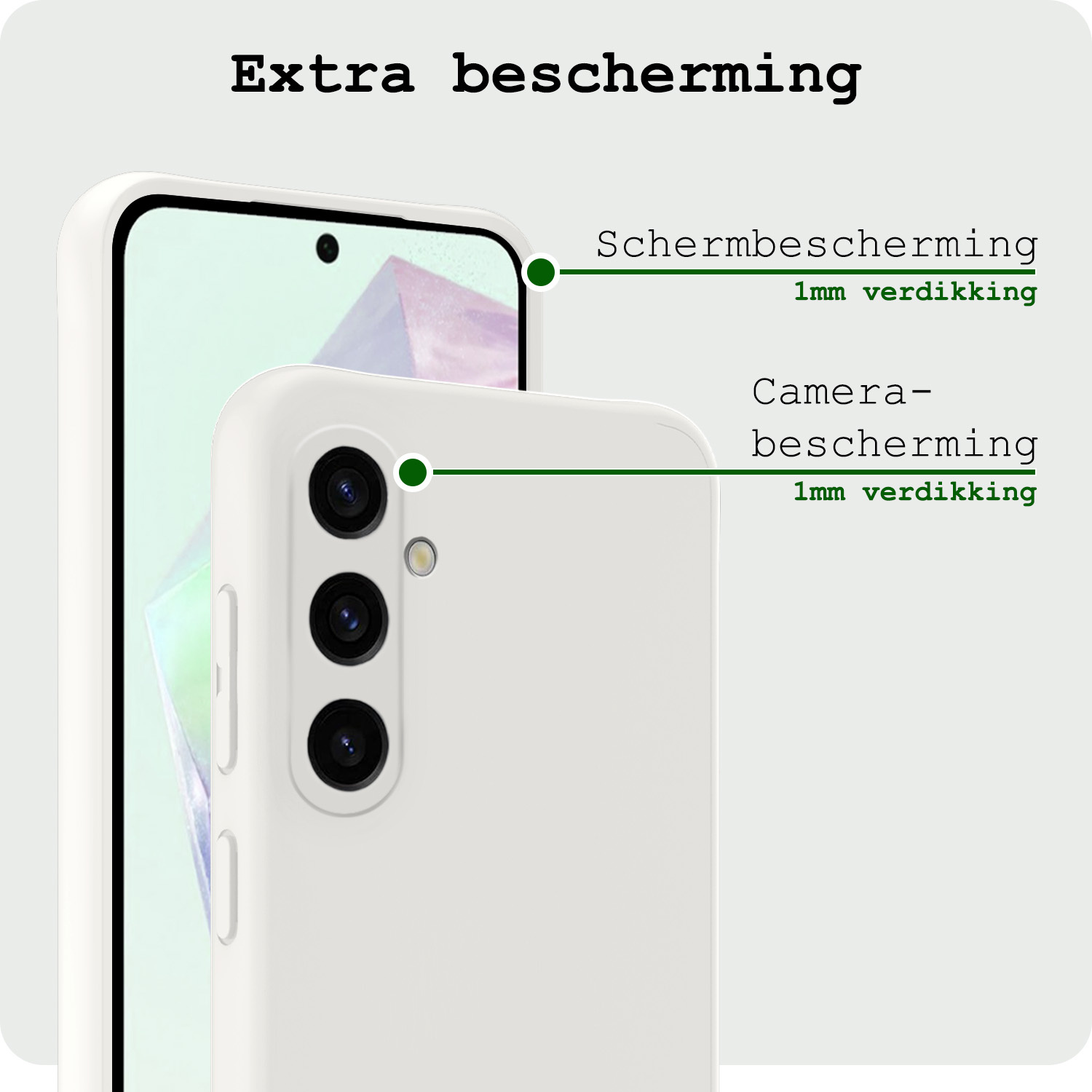 BASEY. Hoes Geschikt voor Samsung A35 Hoesje Siliconen Back Cover Case - Hoesje Geschikt voor Samsung Galaxy A35 5G Hoes Cover Hoesje - Wit