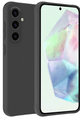 BASEY. Hoes Geschikt voor Samsung A35 Hoesje Siliconen Back Cover Case - Hoesje Geschikt voor Samsung Galaxy A35 5G Hoes Cover Hoesje - Zwart