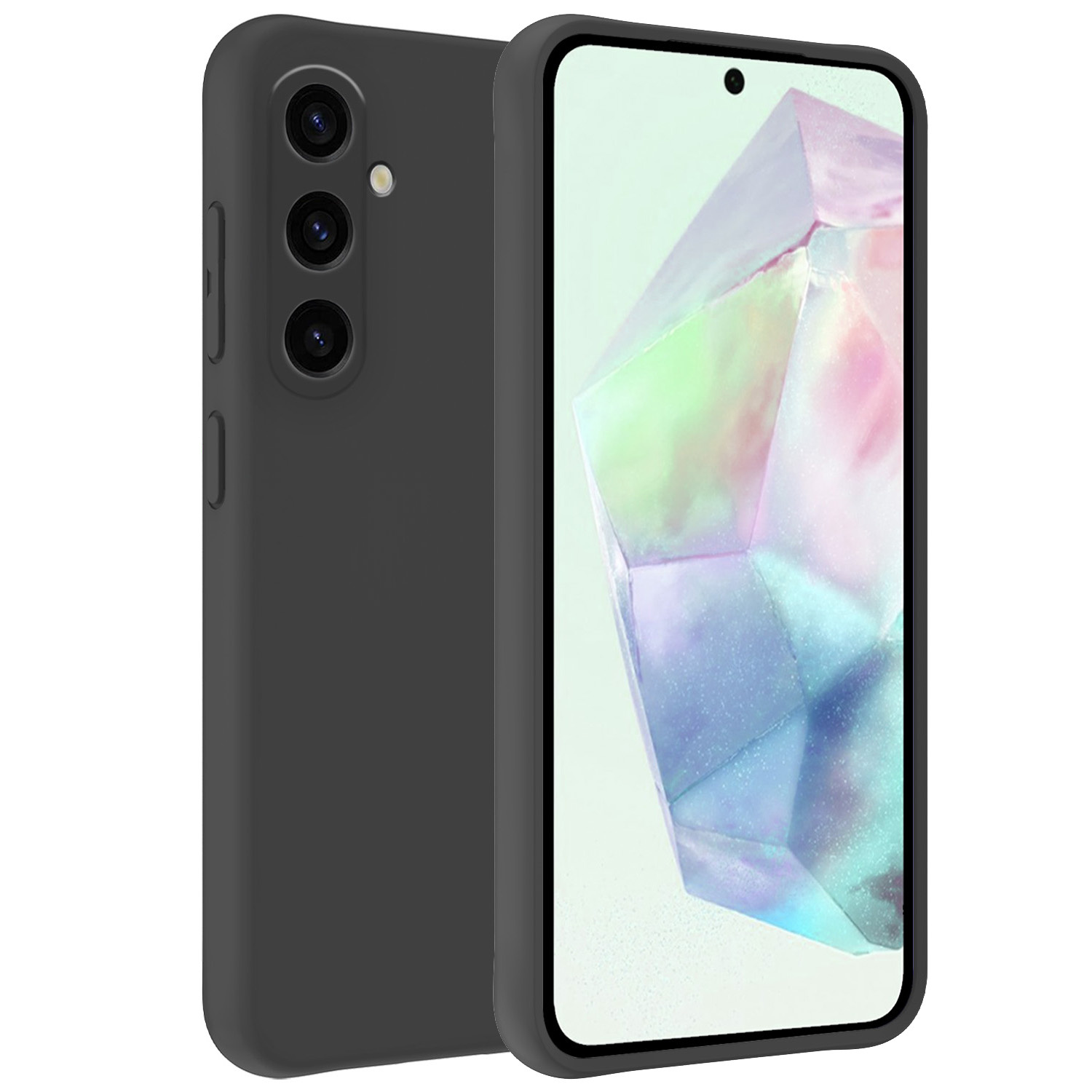 BASEY. Hoes Geschikt voor Samsung A35 Hoesje Siliconen Back Cover Case - Hoesje Geschikt voor Samsung Galaxy A35 5G Hoes Cover Hoesje - Zwart