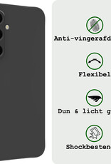 BASEY. Hoes Geschikt voor Samsung A35 Hoesje Siliconen Back Cover Case - Hoesje Geschikt voor Samsung Galaxy A35 5G Hoes Cover Hoesje - Zwart