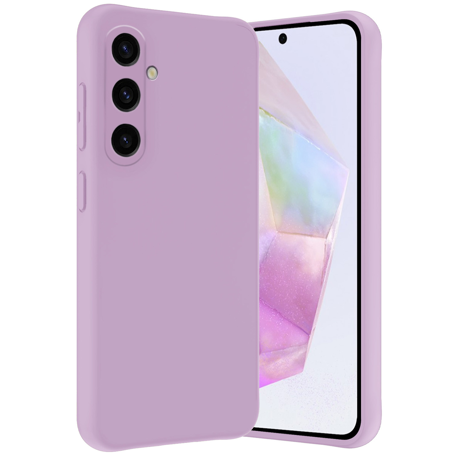 Nomfy Hoesje Geschikt voor Samsung A35 Hoesje Siliconen Cover Case - Hoes Geschikt voor Samsung Galaxy A35 5G Hoes Back Case - Lila