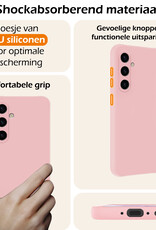 Nomfy Hoesje Geschikt voor Samsung A35 Hoesje Siliconen Cover Case - Hoes Geschikt voor Samsung Galaxy A35 5G Hoes Back Case - Lichtroze