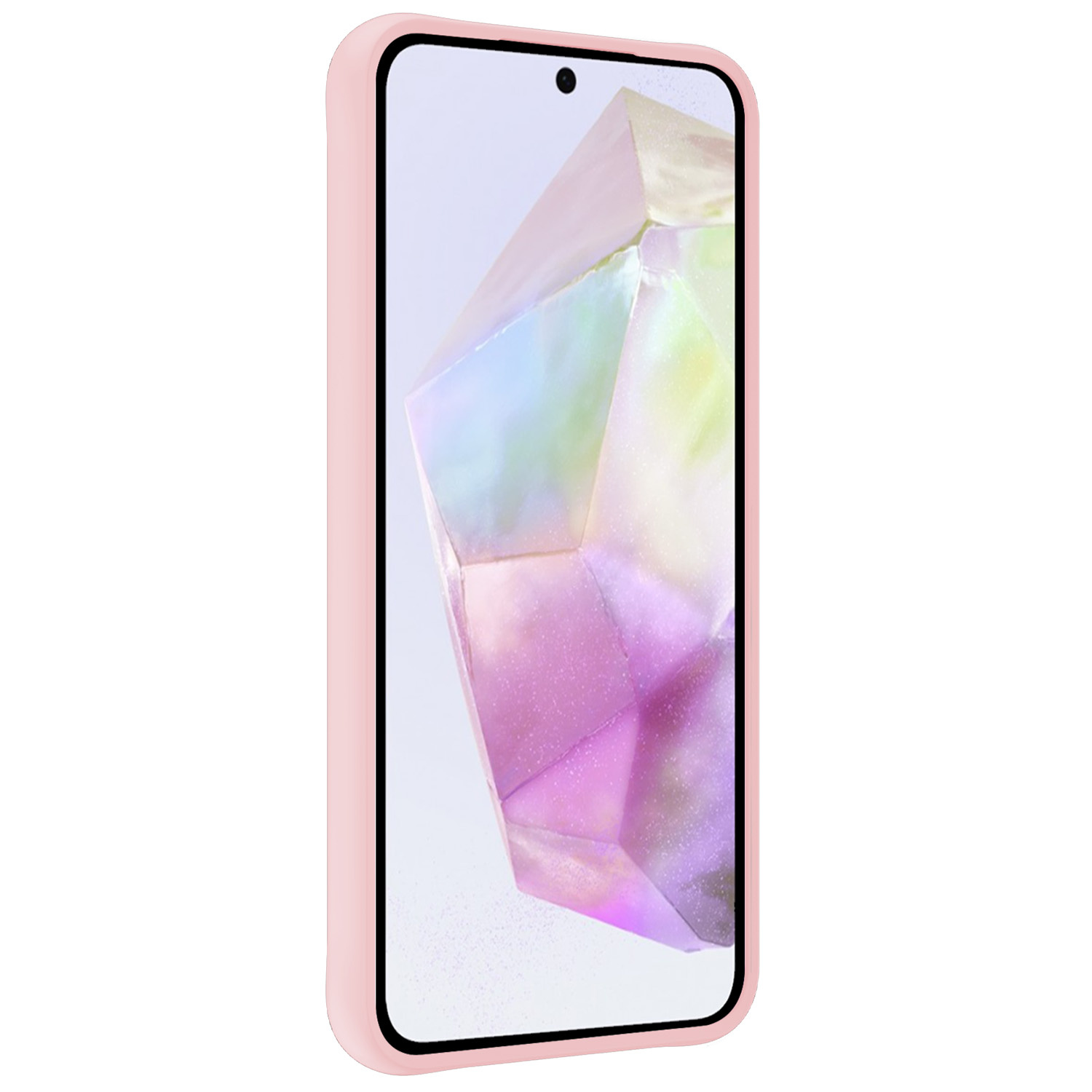 Nomfy Hoesje Geschikt voor Samsung A35 Hoesje Siliconen Cover Case - Hoes Geschikt voor Samsung Galaxy A35 5G Hoes Back Case - Lichtroze