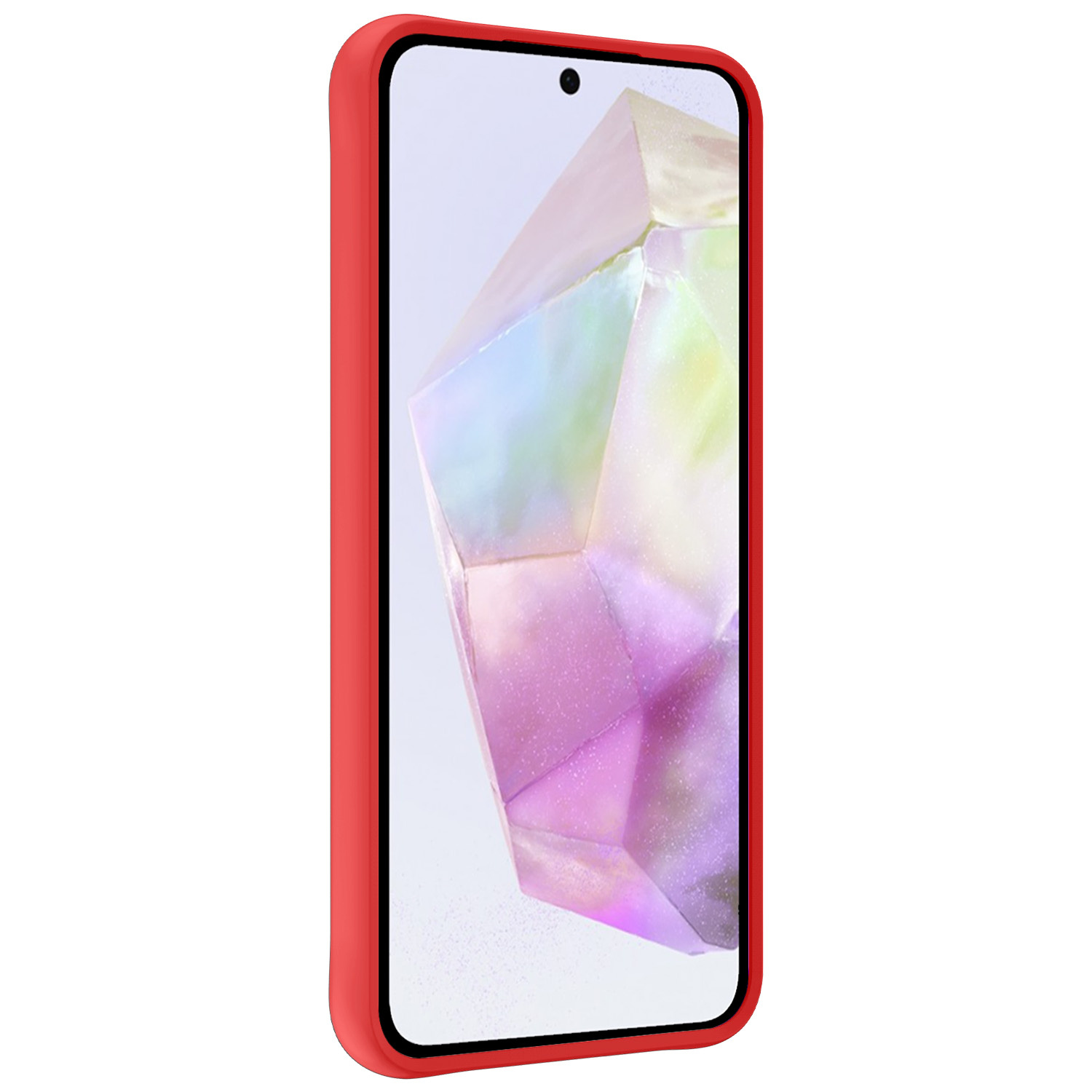 Nomfy Hoesje Geschikt voor Samsung A35 Hoesje Siliconen Cover Case - Hoes Geschikt voor Samsung Galaxy A35 5G Hoes Back Case - Rood