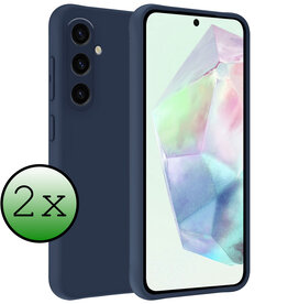 BASEY. BASEY. Samsung Galaxy A35 Hoesje Siliconen - Donkerblauw - 2 PACK