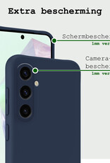 BASEY. Hoes Geschikt voor Samsung A35 Hoesje Siliconen Back Cover Case - Hoesje Geschikt voor Samsung Galaxy A35 5G Hoes Cover Hoesje - Donkerblauw - 2 Stuks