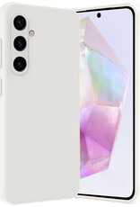 Nomfy Hoesje Geschikt voor Samsung A35 Hoesje Siliconen Cover Case - Hoes Geschikt voor Samsung Galaxy A35 5G Hoes Back Case - Wit
