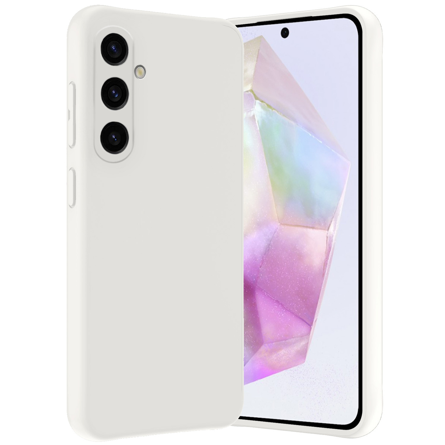 Nomfy Hoesje Geschikt voor Samsung A35 Hoesje Siliconen Cover Case - Hoes Geschikt voor Samsung Galaxy A35 5G Hoes Back Case - Wit