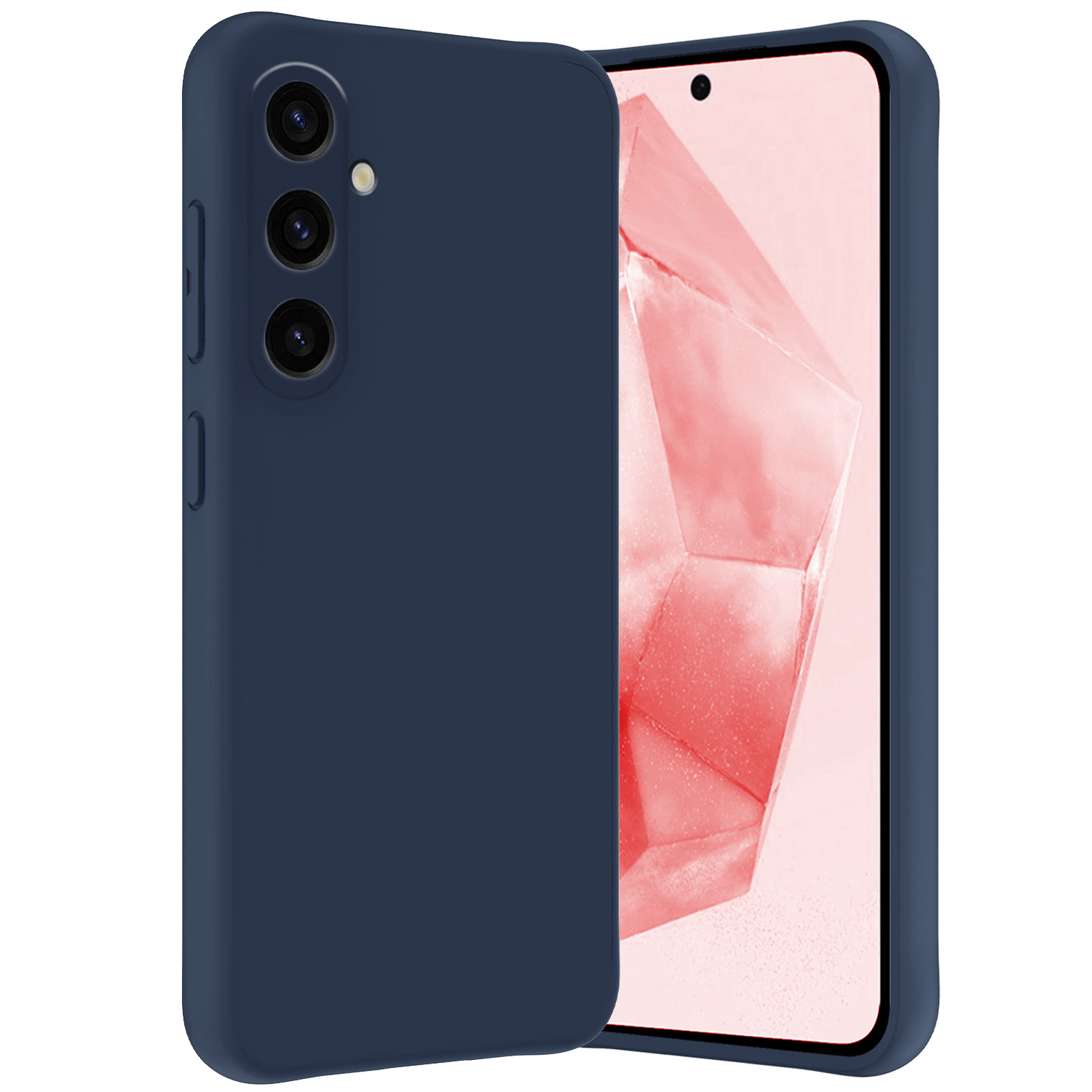 NoXx Hoes Geschikt voor Samsung A35 Hoesje Cover Siliconen Back Case Hoes - Donkerblauw