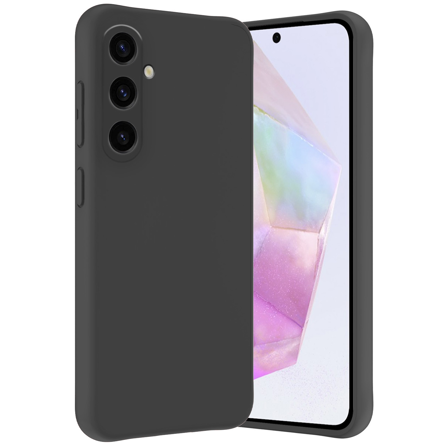 Nomfy Hoesje Geschikt voor Samsung A35 Hoesje Siliconen Cover Case - Hoes Geschikt voor Samsung Galaxy A35 5G Hoes Back Case - Zwart