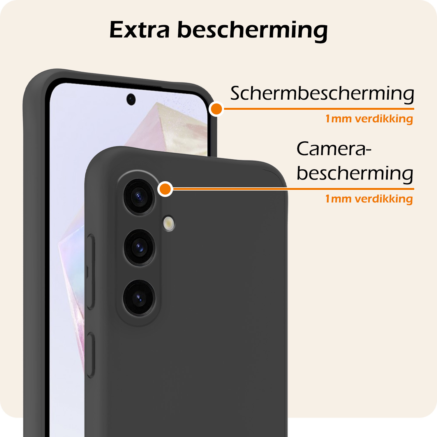 Nomfy Hoesje Geschikt voor Samsung A35 Hoesje Siliconen Cover Case - Hoes Geschikt voor Samsung Galaxy A35 5G Hoes Back Case - Zwart