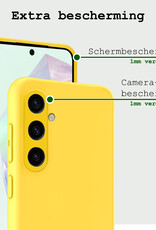 BASEY. Hoes Geschikt voor Samsung A35 Hoesje Siliconen Back Cover Case - Hoesje Geschikt voor Samsung Galaxy A35 5G Hoes Cover Hoesje - Geel - 2 Stuks