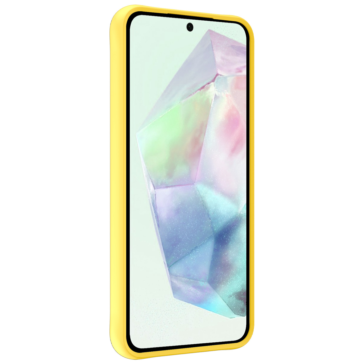 BASEY. Hoes Geschikt voor Samsung A35 Hoesje Siliconen Back Cover Case - Hoesje Geschikt voor Samsung Galaxy A35 5G Hoes Cover Hoesje - Geel - 2 Stuks