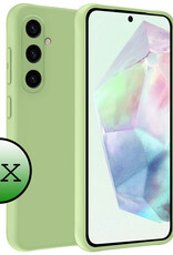 BASEY. Hoes Geschikt voor Samsung A35 Hoesje Siliconen Back Cover Case - Hoesje Geschikt voor Samsung Galaxy A35 5G Hoes Cover Hoesje - Groen - 2 Stuks