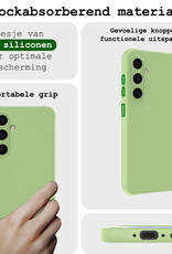 BASEY. Hoes Geschikt voor Samsung A35 Hoesje Siliconen Back Cover Case - Hoesje Geschikt voor Samsung Galaxy A35 5G Hoes Cover Hoesje - Groen - 2 Stuks