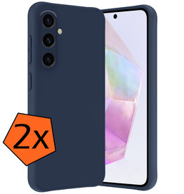 Nomfy Nomfy Samsung Galaxy A35 Hoesje Siliconen - Donkerblauw - 2 PACK